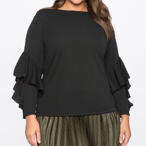 Eloquii Tiered Ruffle Blouse